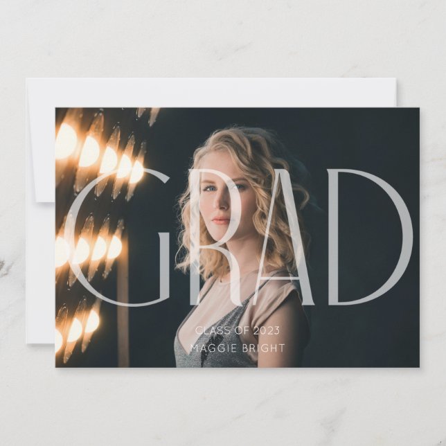 Modern minimalist 2023 examensbevis  inbjudningar (Framsida)