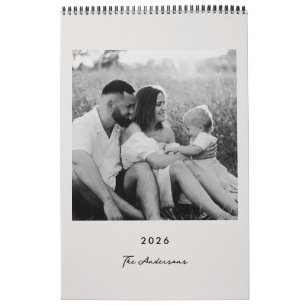Modern minimalist 2026 fotokalender kalender