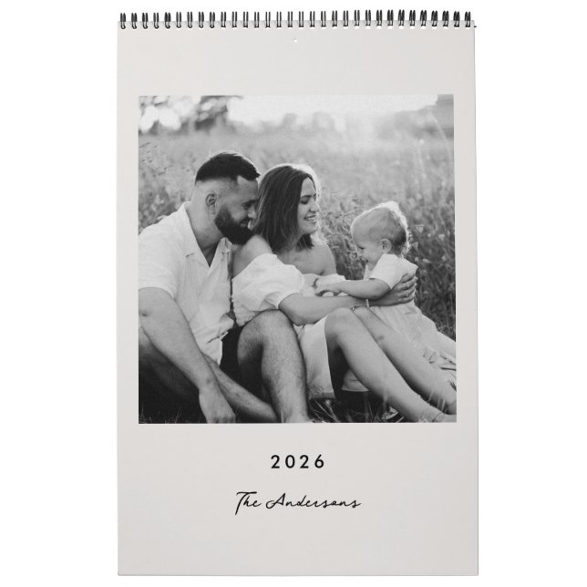 Modern Minimalist 2026 Photo Calendar Kalender (Omslag)