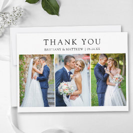 Modern Minimalist 3 Photo Wedding Tack Kort