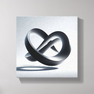 Modern minimalist 3D oändlig knut - Abstrakt meta Canvastryck