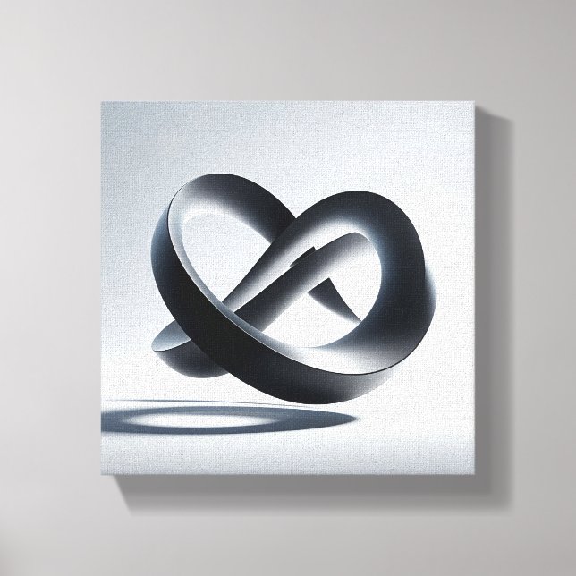 Modern minimalist 3D oändlig knut - Abstrakt meta Canvastryck (Framsida)