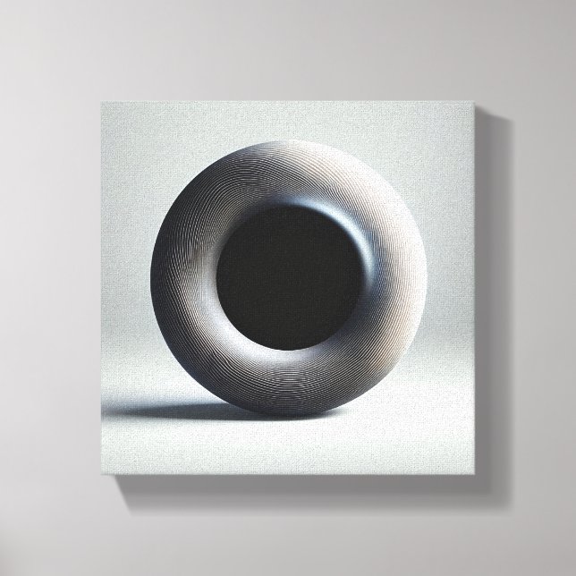 Modern minimalist 3D-ränd toruskonst - Abstrakt G Canvastryck (Framsida)