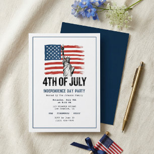 Modern minimalist 4:e juli patriotisk grillfest inbjudningar