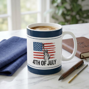Modern minimalist 4 juli patriotisk grillfest kaffemugg