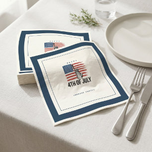 Modern minimalist 4 juli patriotisk grillfest pappersservett