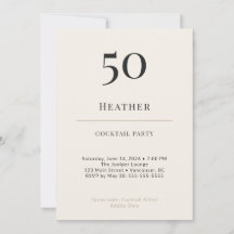 Modern minimalist 50-års cocktailfest