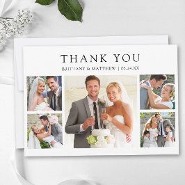 Modern Minimalist 5 Photo Wedding Tack Kort