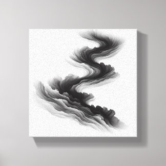 Modern Minimalist Abstract Layered Flow - Smoke  Canvastryck