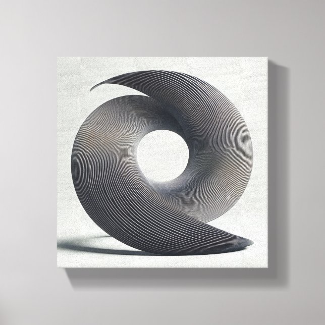 Modern minimalist abstrakt vriden spiral - 3D  Canvastryck (Framsida)