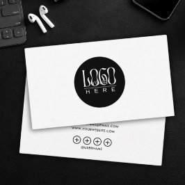modern minimalist Add your custom logo white Visitkort