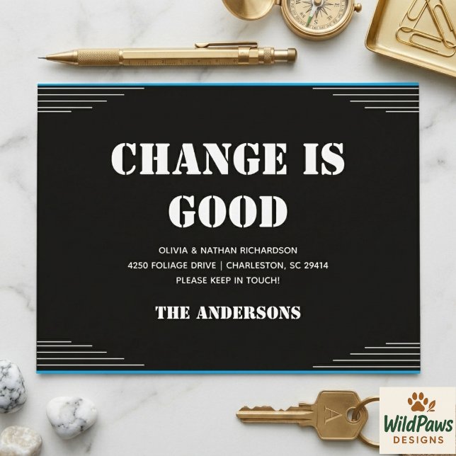 Modern Minimalist Address Change Moving  Vykort (Modern Minimalist Address Change Moving Postcard
)