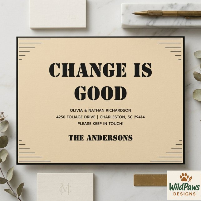 Modern Minimalist Address Change Moving  Vykort (Modern Minimalist Address Change Moving Postcard
)