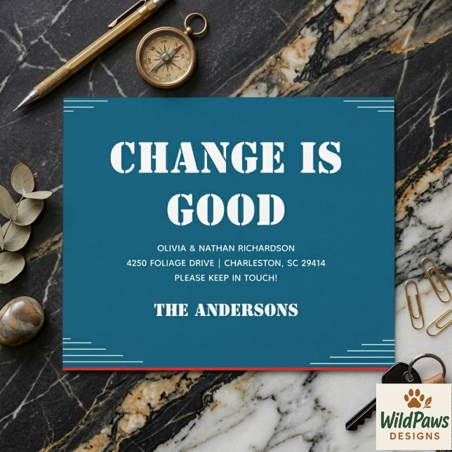 Modern Minimalist Adressändring Flytt Vykort (Modern Minimalist Address Change Moving Postcard
)