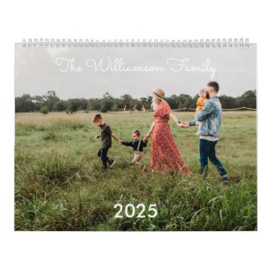 Modern Minimalist Anpassningsbar Family Photo 2025 Kalender