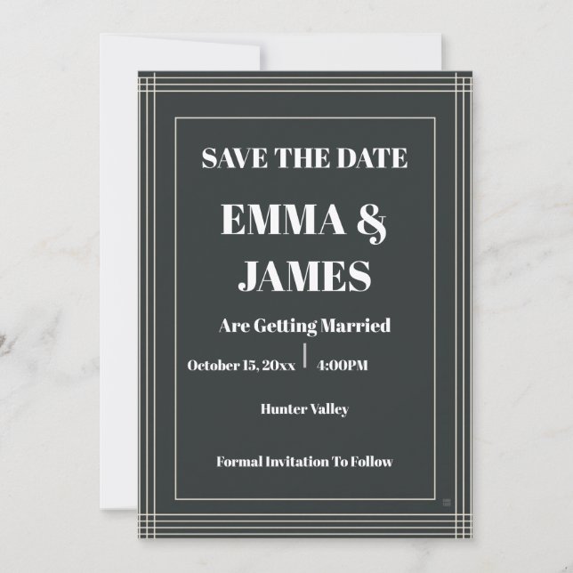 Modern Minimalist Anpassningsbar Save The Date Inbjudningar (Framsida)
