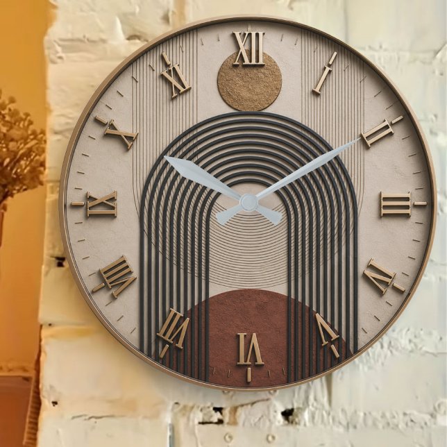 Modern Minimalist Arch Abstract Geometric Boho De Stor Klocka (Skapare uppladdad)