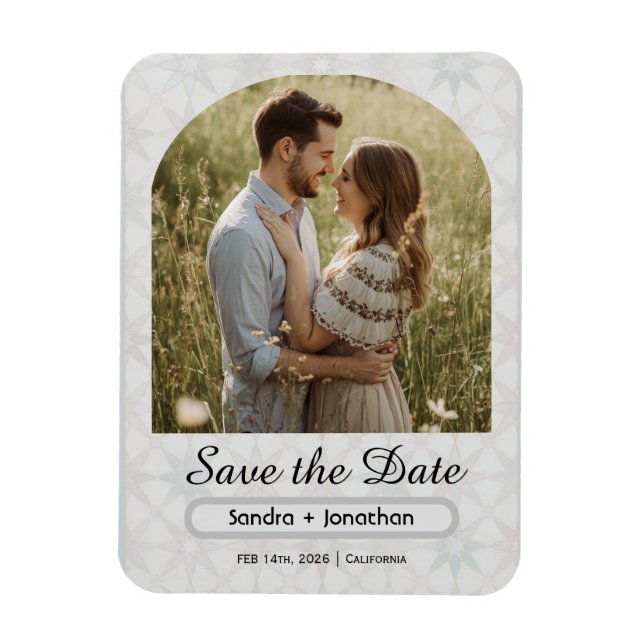 Modern Minimalist Arched Photo personalized Magnet (Vertikal)