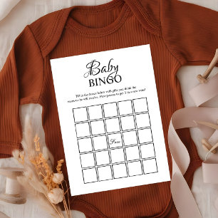 Modern minimalist baby shower bingo spelkort inbjudningar