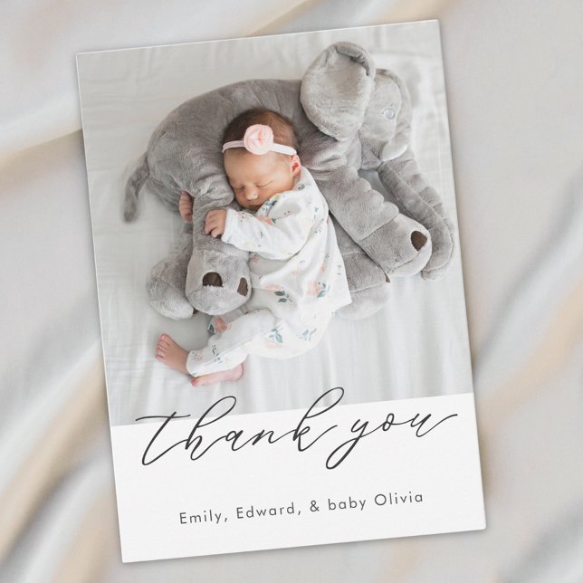 Modern minimalist baby shower foto tack kort (Skapare uppladdad)