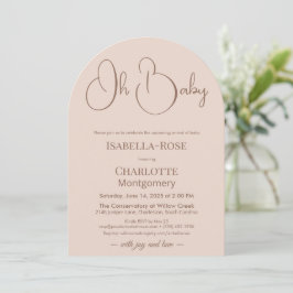 Modern Minimalist Baby Shower | Powder Blush Inbjudningar