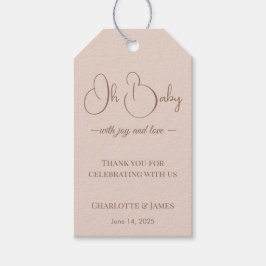 Modern Minimalist Baby Shower | Powder Blush Presentetikett