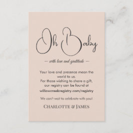 Modern Minimalist Baby Shower | Powder Blush Tilläggskort