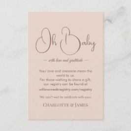 Modern Minimalist Baby Shower | Powder Blush Tilläggskort