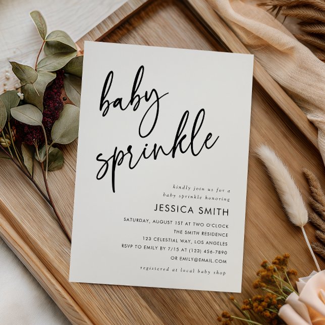 Modern minimalist babyfirande inbjudningar (Skapare uppladdad)