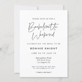 Modern minimalist Bachelorette Helg Inbjudningar