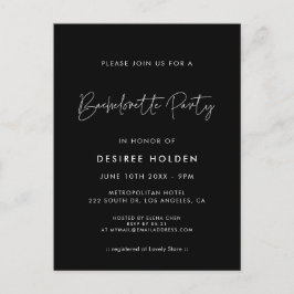 Modern minimalist Bachelorette-partiets inbjudan