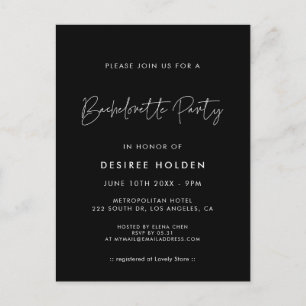Modern minimalist Bachelorette-partiets inbjudan