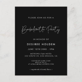 Modern minimalist Bachelorette-partiets inbjudan