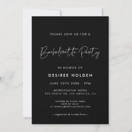 Modern minimalist Bachelorette Party Inbjudningar