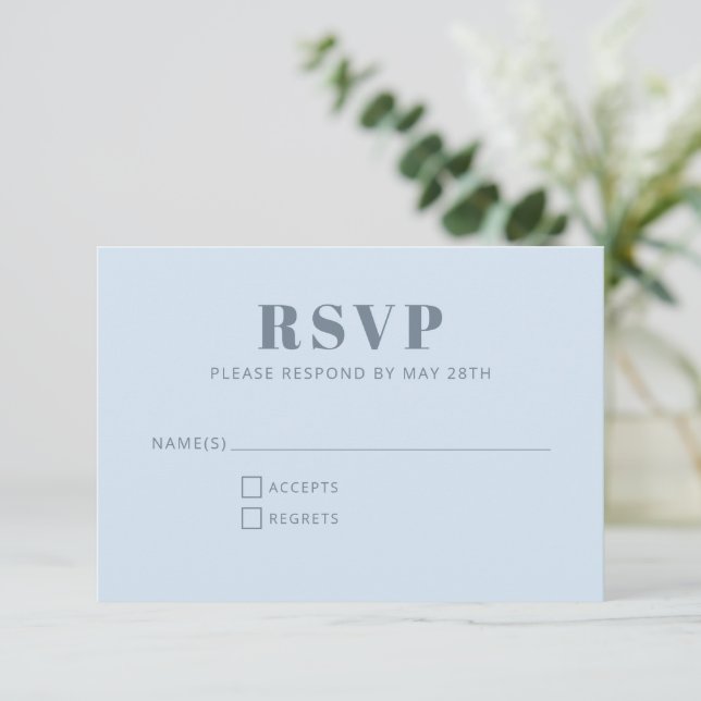 Modern minimalist Bar Mitzvah mjuk blå enkel OSA Kort (Stående Fram)