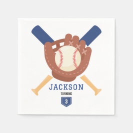 Modern Minimalist Baseball Batter Up Birthday Pappersservett