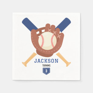 Modern minimalist baseball slagman födelsedag pappersservett