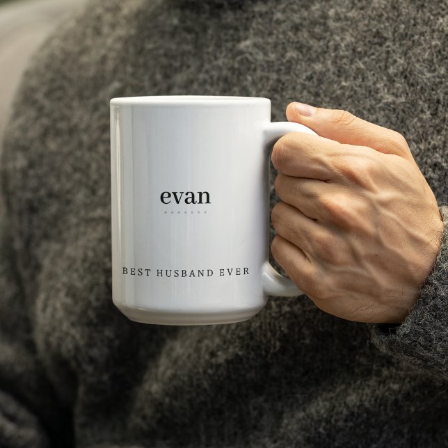 Modern minimalist bästa mannen någonsin personlig Två-Tonad mugg (Skapare uppladdad)