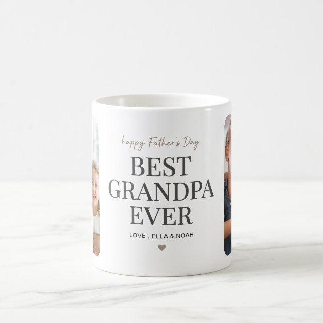 Modern minimalist Bästa pappa någonsin Foto Vitt Kaffemugg (Center)