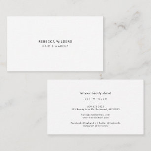 Modern Minimalist Beautician Studio Manager Visitkort