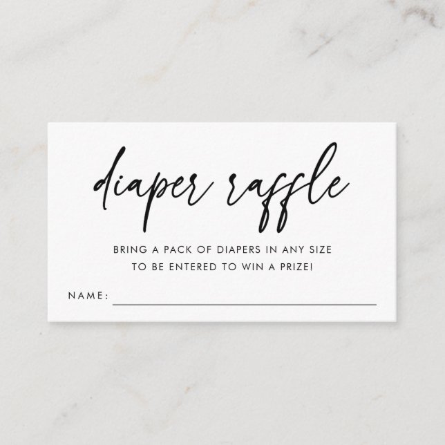 Modern Minimalist Bebispresent Lotteri Baby Shower Tilläggskort (Framsida)