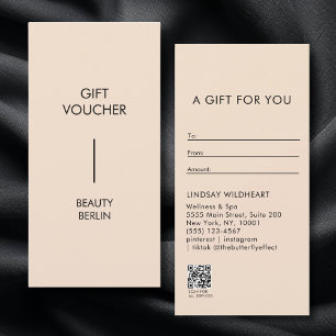 Modern minimalist beige QR-kod presentkort