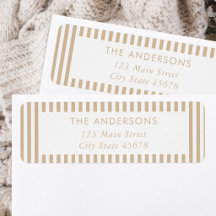 Modern minimalist beige rand returadress
