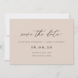 Modern minimalist beige save the date-inbjudan inbjudningar