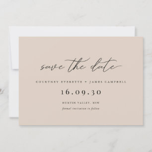 Modern minimalist beige save the date-inbjudan inbjudningar