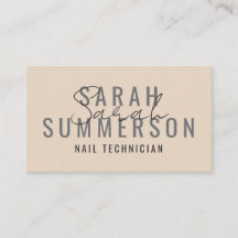 Modern minimalist beige typografi nagelsalong