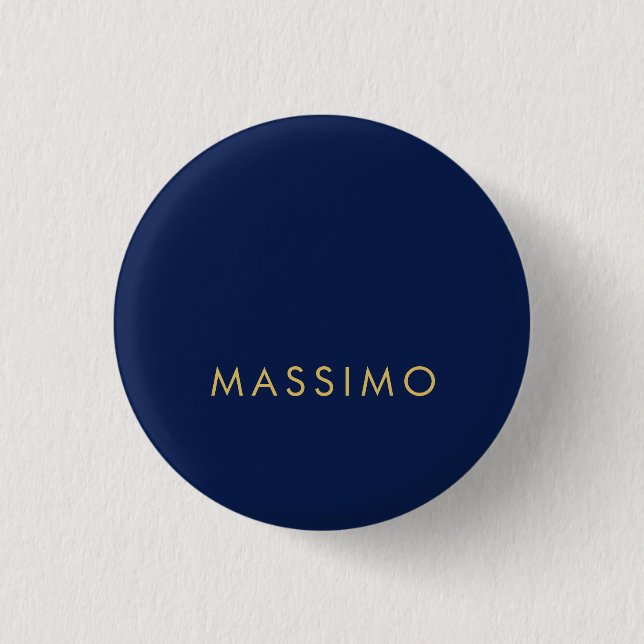 Modern minimalist blå guld professionell trendig knapp (Framsida)