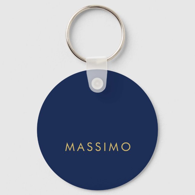 Modern minimalist blå guld professionell trendig nyckelring (Framsida)