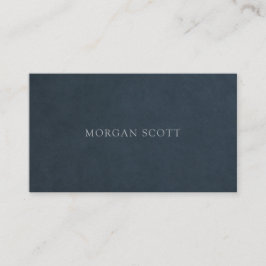 Modern minimalist blå suede textur visitkort