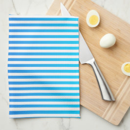 Modern minimalist blå turkos ombré-ränder kökshandduk